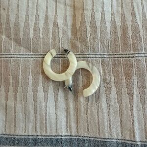 Elegant Cream Hoop Earrings
